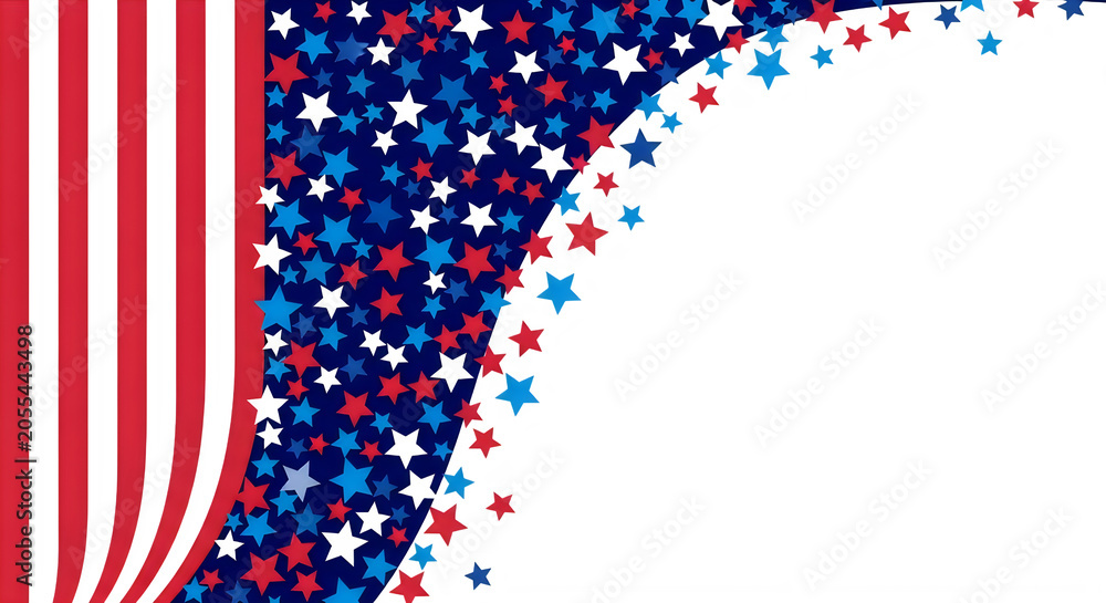 Fototapeta premium Patriotic star pattern on transparent background isolated on transparent background