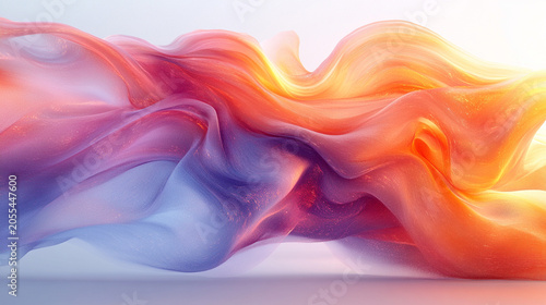 Abstract Flowing Fabrics, Vibrant Colors, Modern Design, Interior Setting