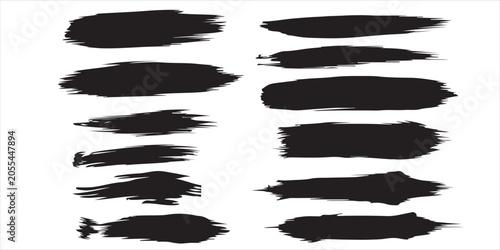 Black brush stroke collection artistic smear textures for design projects