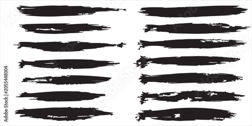 Black brush stroke collection artistic textures and design elements