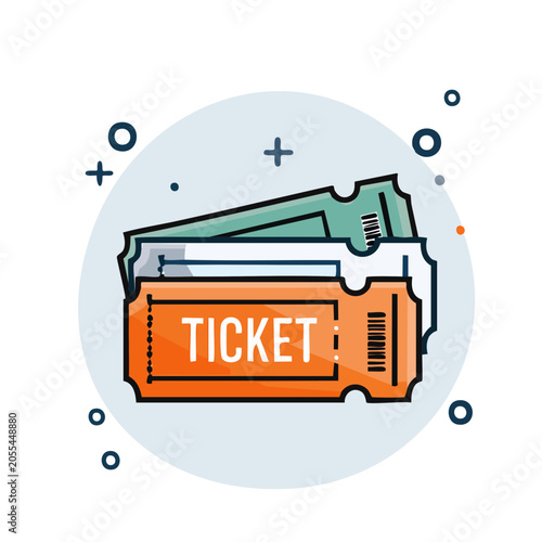 Tickets Flat Design Vector Illustration