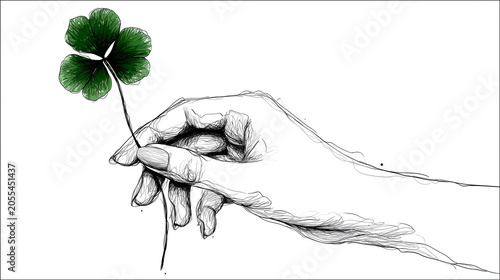 Continuous one line drawing of a hand holding a flower