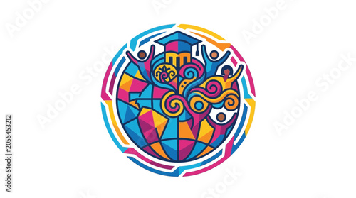 Foto Global Education Concept: Diverse Students Celebrating Learning & Achievement