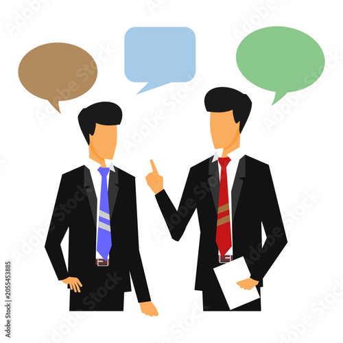 Two Businessman illustration with bubble chat