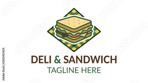 Deli and sandwich shop vector logo design