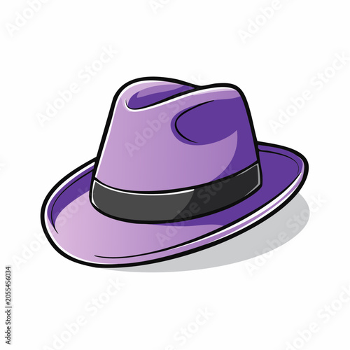 Purple Fedora Hat Illustration