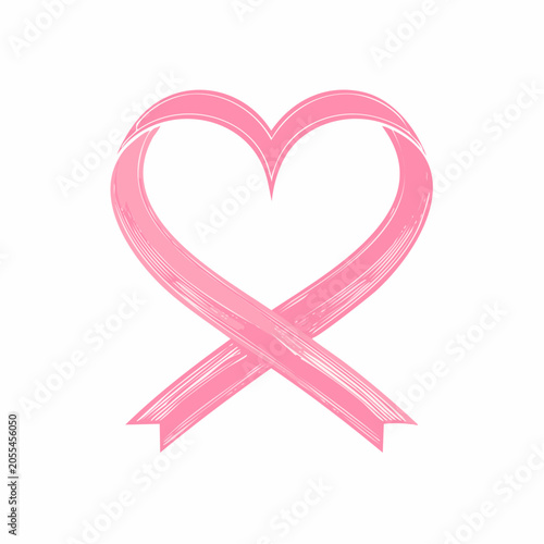 Pink Ribbon Heart Symbol