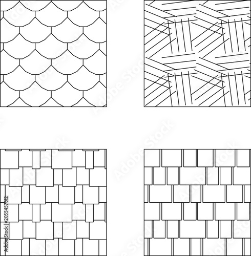 Photos Seamless vector illustration pack featuring intricate geometric layout line art
