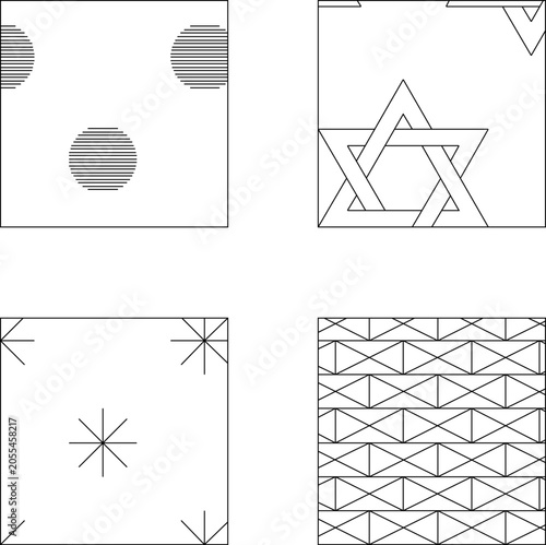 Foto High fidelity seamless vector patterns showing stylized pixel art linear star tile pattern arrays and beautiful geometric shape texture designs for modern classic background aesthetics