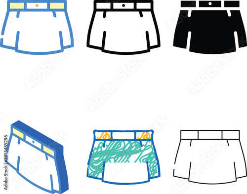 Photos miniskirt color icon simplified vector