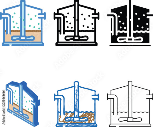 Photos anaerobic digestion biomass energy color icon vector