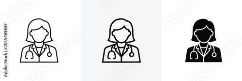 Foto Doctor Icon with Stethoscope, Medical Professional Avatar