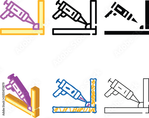 waterproof glue color icon multipack vector. waterproof glue sign. isolated symbol illustration