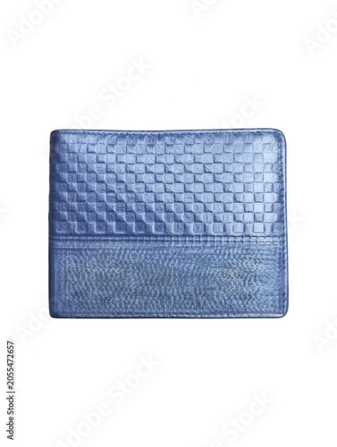 Blue Leather Textured Wallet Isolated on Transparent Background for Accessories