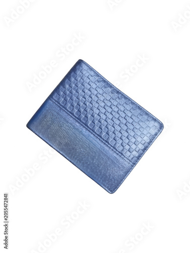 Blue Leather Wallet Isolated on Transparent Background for Design