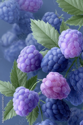 wallpaper pattern of blue raspberries.