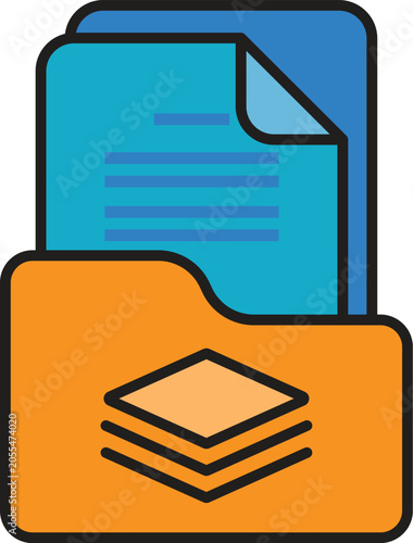 Icon portfolio representing on investment, financial planning, asset management, and business strategy