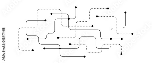 Vector abstract geometric technology and connection concept.