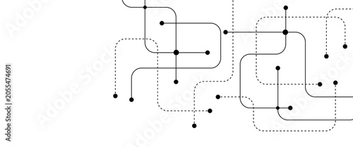 Vector abstract geometric technology and connection concept.