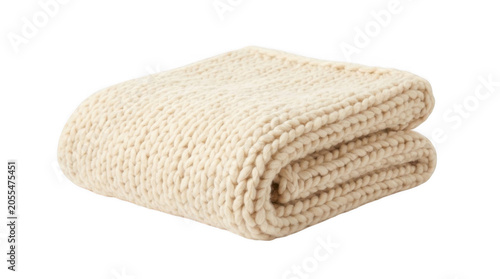 Cozy soft thick chunky knit beige blanket with decoration material handmade