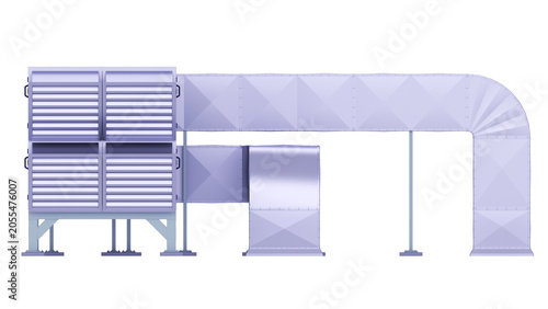 Air Handling AHU. 3D rendering isolated on white background. Ideal for professionals, educational, engineering, industrial design