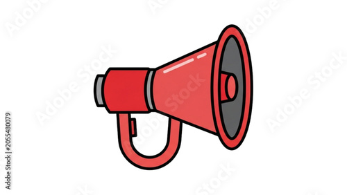 Konstfotografi Vector icon sheet features a loud red megaphone