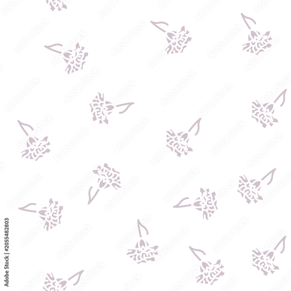 Fototapeta premium carnation flower glyph vector seamless pattern. carnation flower signthin illustration