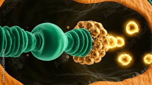 ATP Synthase Molecular Motor Visualization: Energy Production and Biochemical Process
