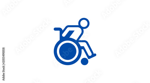 Blue wheelchair accessibility symbol icon.