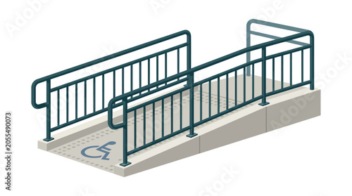Handrail for stairs and walkway access.