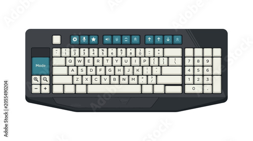 Computer keyboard close up view.
