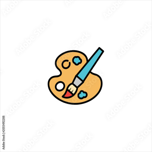 Creative Art Palette Featuring Painting Tool Accessory