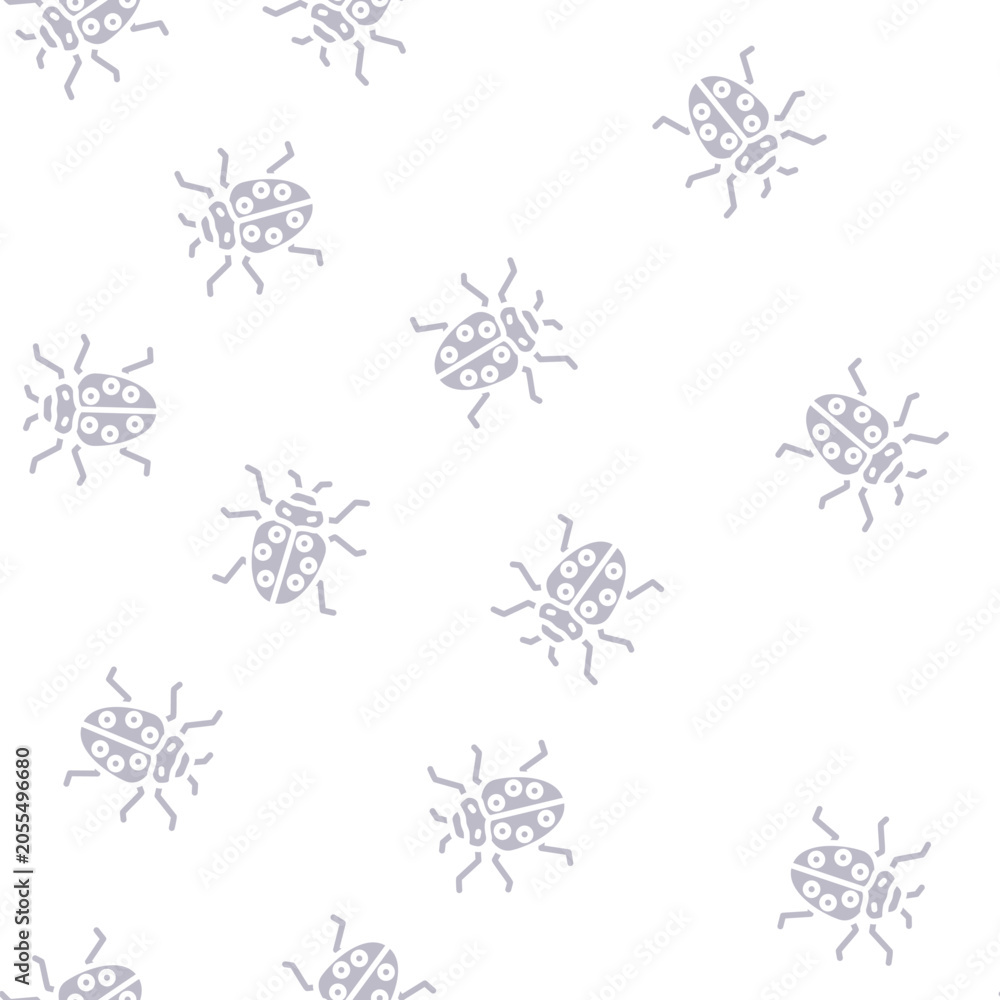 Obraz premium ladybug insect glyph vector seamless pattern. ladybug insect signthin illustration