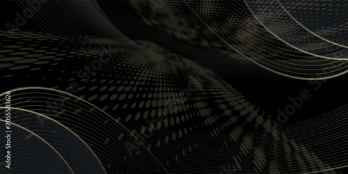 Fotografi black and gold luxury background with dynamic wave composition