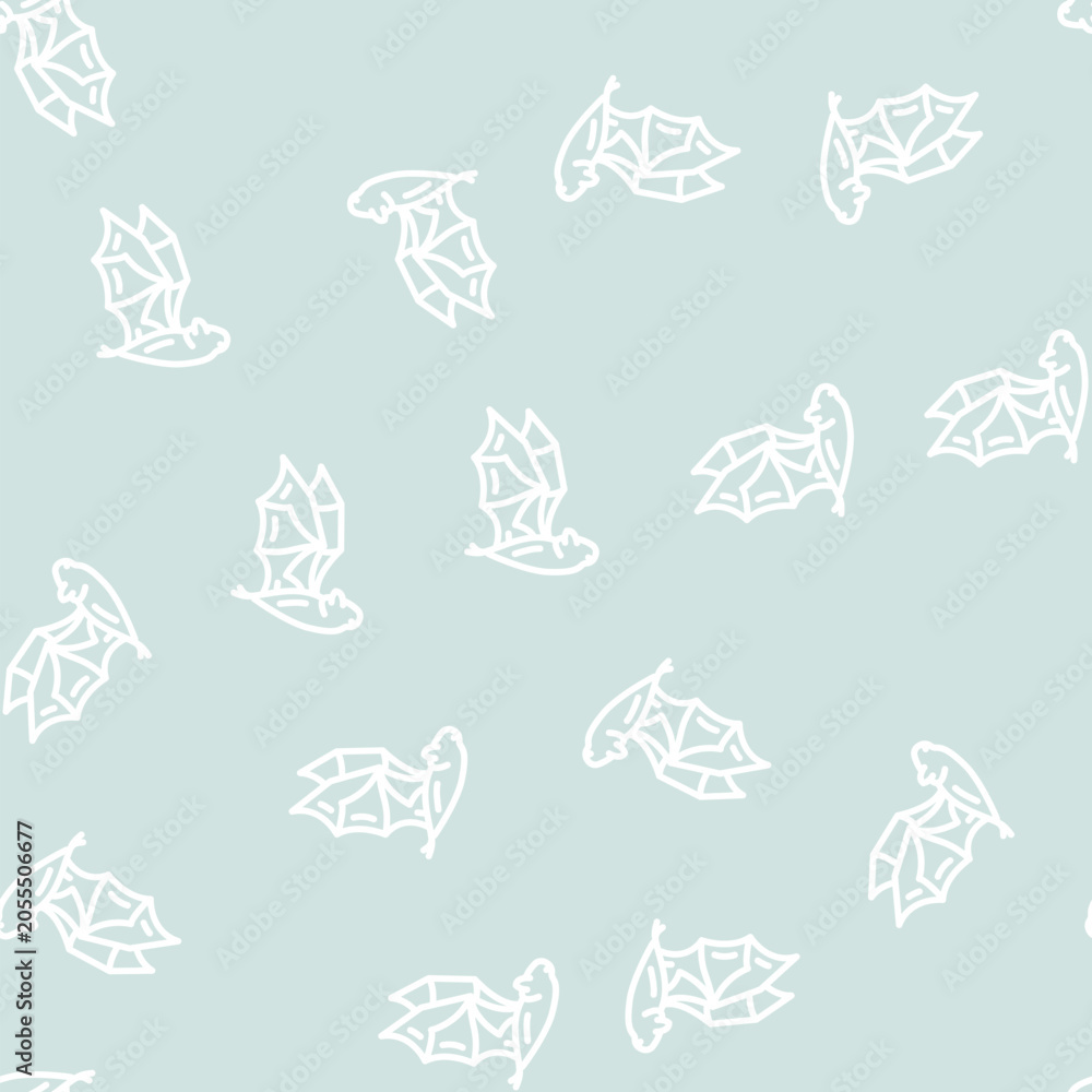 Obraz premium bat zoo animal line seamless pattern bat zoo animal thin line illustration