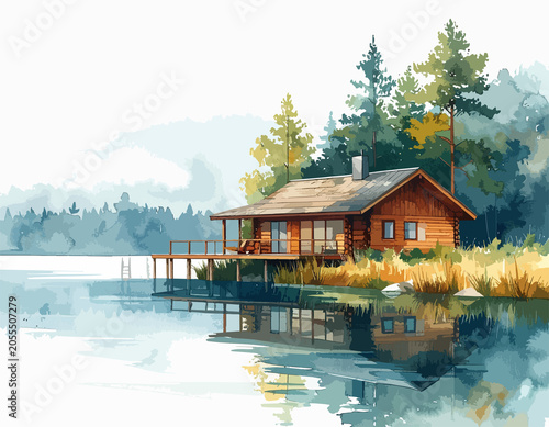 Lake house illustration