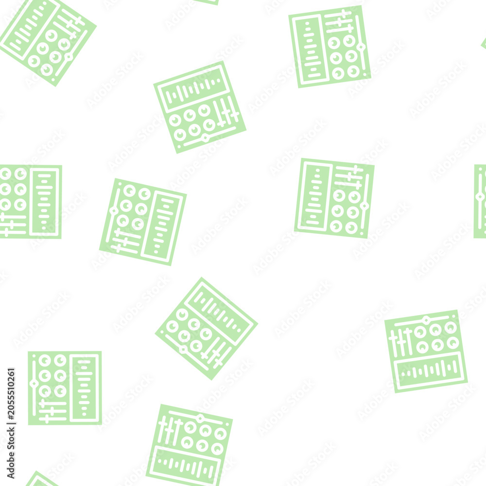 Fototapeta premium sound processing video production glyph vector seamless pattern. sound processing video production signthin illustration