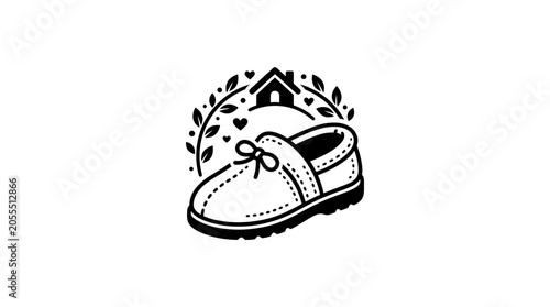 Obraz na plátně Black and white loafer shoe.