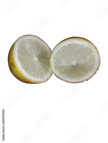 Fresh Lemon Halves on Transparent Background for Healthy Food & Drink Design