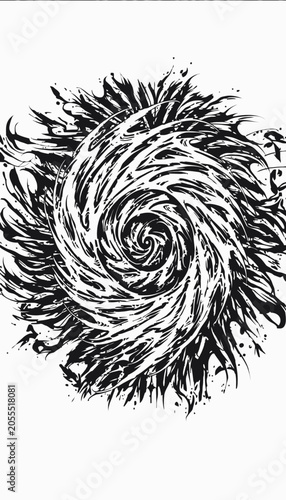 abstract black and white vector illustration