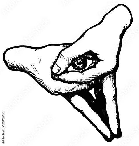 hand drawn vector illustration of a sketch of an eye