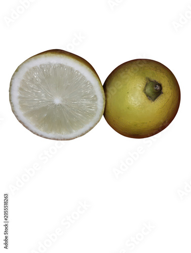 Hand holding fresh yellow lemon with black background isolated view image