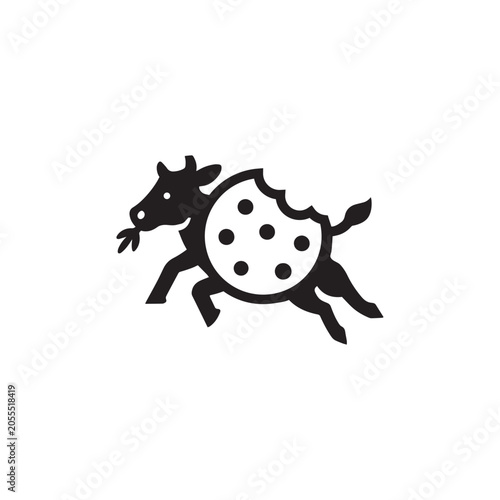 Playful Running Chocolate Chip Cookie Cow 