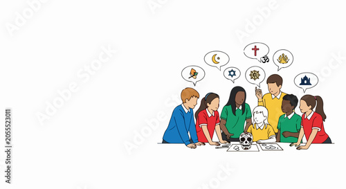 children discussing symbols