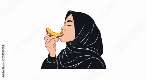 woman eating banana