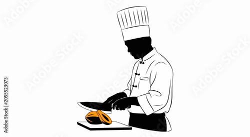 chef preparing food on cutting board