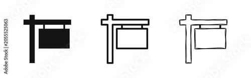 Foto Hanging Blank Signpost Icons