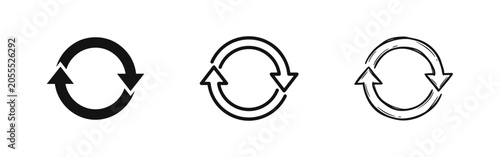 Slika na platnu Circular refresh arrows icon set