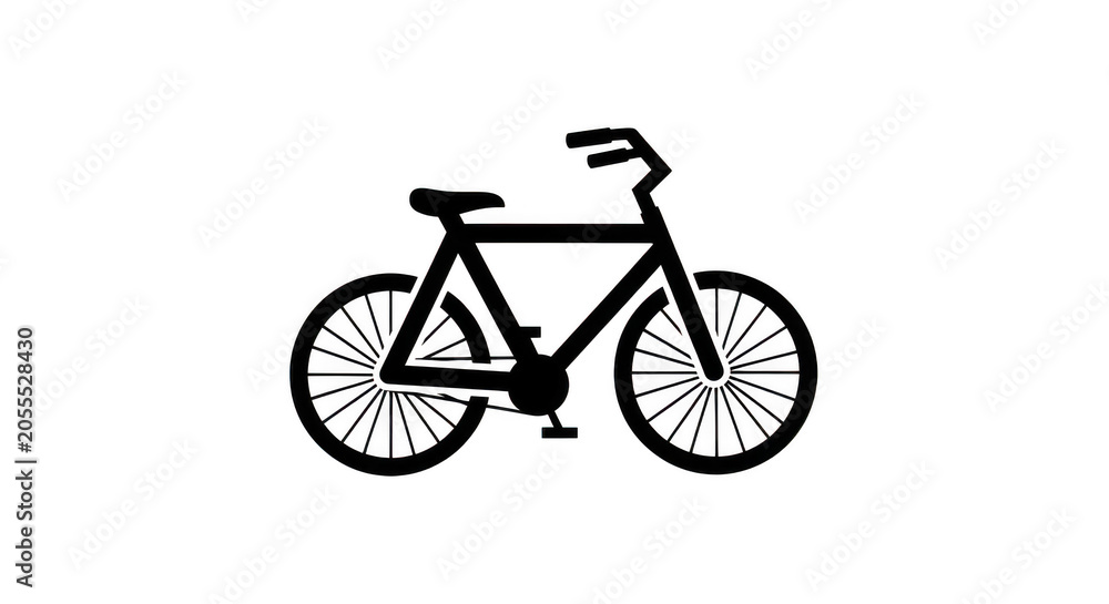 Fototapeta premium Black bicycle silhouette icon isolated on transparent background