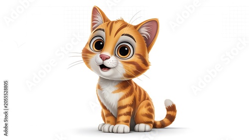 Cute orange tabby cartoon cat